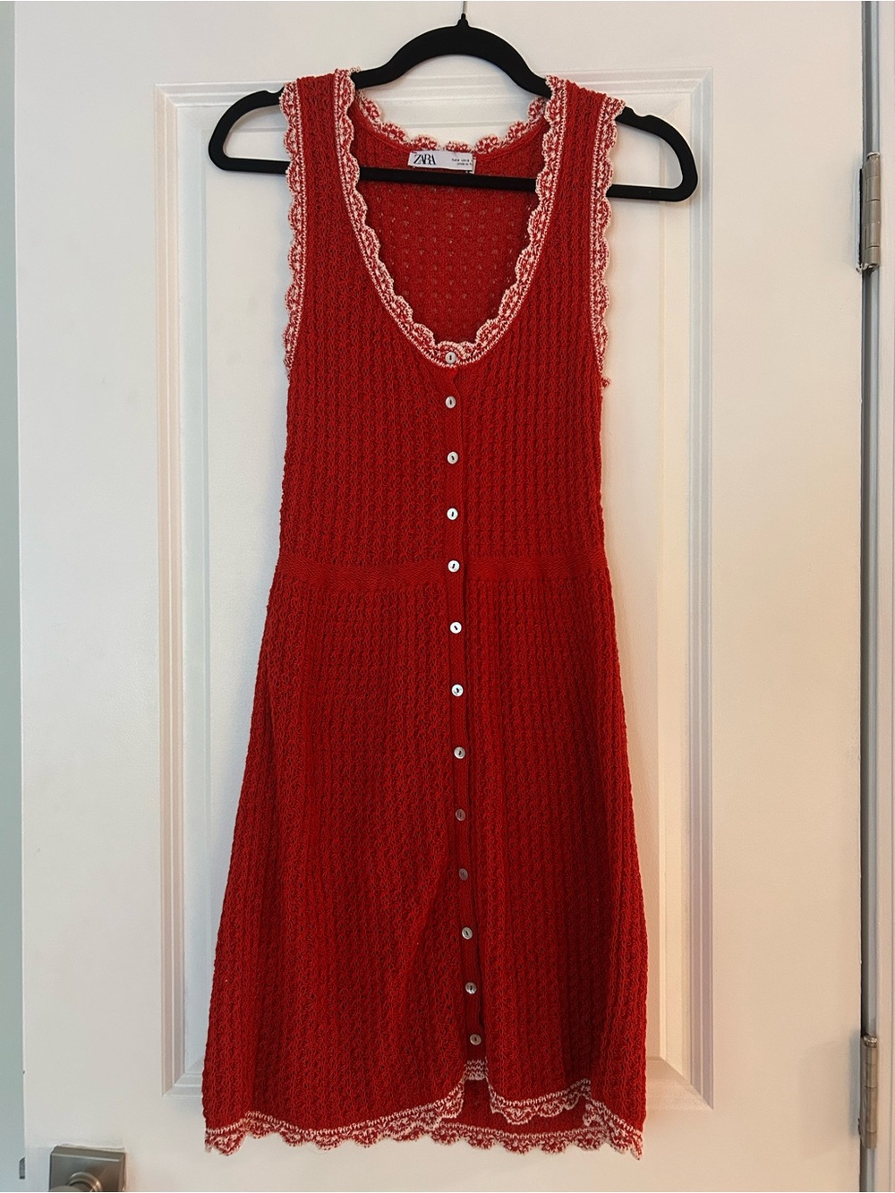 Zara Red Open Knit Dress – Size S